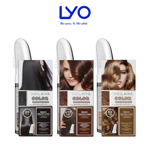 Dầu Gội Phủ Bạc Giúp Làm Đen Tóc, Kích Thích Mọc Tóc Chắc Khỏe Weilaiya Magic Color Comb 3 Màu Sắc Thời Trang 100ml