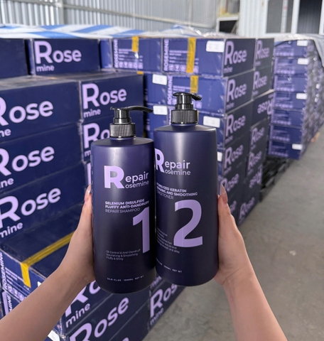 Combo Dầu Gội & Xả Phục Hồi, Làm Phồng Tóc, Giảm Gãy Rụng Rosemine Repair Hàn Quốc 500ml x 2 & 1000ml x 2