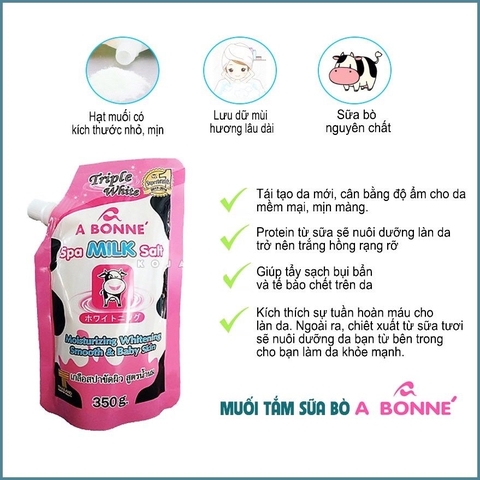 Muối Tắm Sữa Bò A Bonne Tẩy Tế Bào Chết Spa Milk Salt Thái Lan 350g