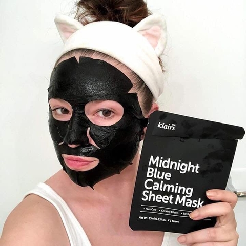 d561 - Mặt nạ làm dịu, giảm kích ứng, phục hồi da Klairs Mignight Blue Calming Sheet Mask 25ml