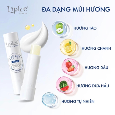 f204 - Son Dưỡng Không Màu Chuyển Kem Mịn LIPICE Lipbalm Creamy