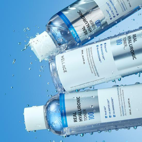 Toner Wellage Real Hyaluronic 100, cấp ẩm sâu cho da, 200ml