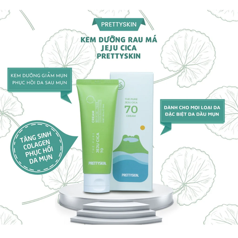 Kem Dưỡng Chiết Xuất Rau Má Prettyskin The Pure Jeju Cica 70 Cream 50ml