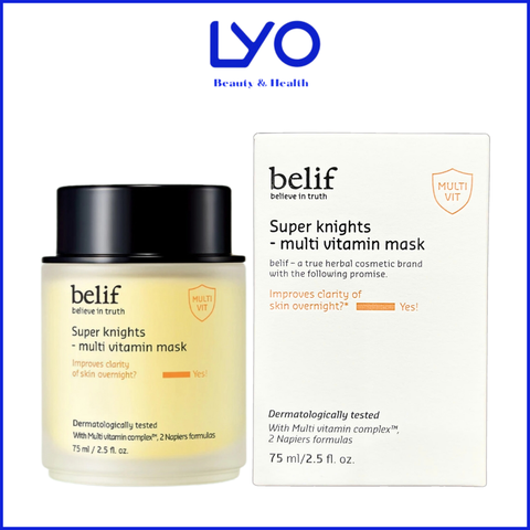 Mặt Nạ Ngủ Dưỡng Sáng, Cấp Ẩm & Phục Hồi Da Chuyên Sâu Belif Super Knight Multi Vitamin Mask Anh Quốc 75ml
