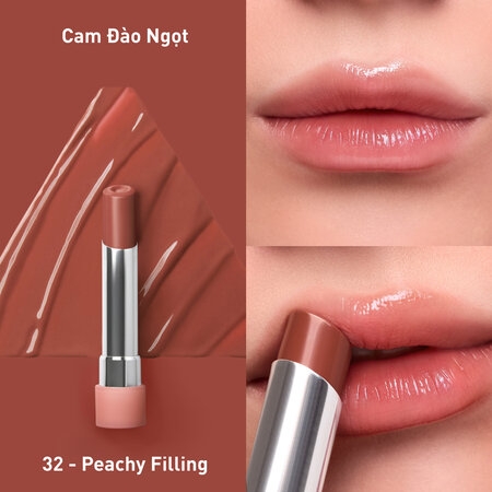 Son Bóng Dưỡng Môi 3CE Glazy Lip Glow Dạng Thỏi Có Màu, Hàn Quốc