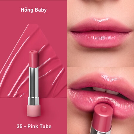 Son Bóng Dưỡng Môi 3CE Glazy Lip Glow Dạng Thỏi Có Màu, Hàn Quốc