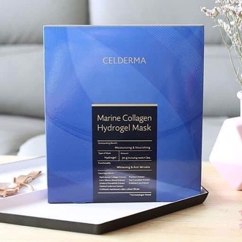 Mặt Nạ Thạch Sinh Học Celderma Marine Collagen Hydrogel Mask 30g (Màu Xanh - Hộp 3 miếng)
