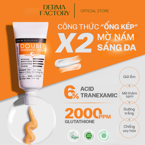 f002 - Derma Factory - Kem dưỡng trắng da mờ thâm nám Double Whitening Cream 40ml