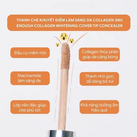 c276 - Thanh Che Khuyết Điểm Enough Collagen Cover Tip Concealer