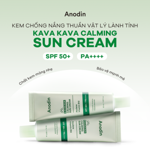 Kem Chống Nắng Nâng Tone Cho Da Dầu, Nhạy Cảm Anodin Kava Kava Calming Sun Cream Hàn Quốc 50ml