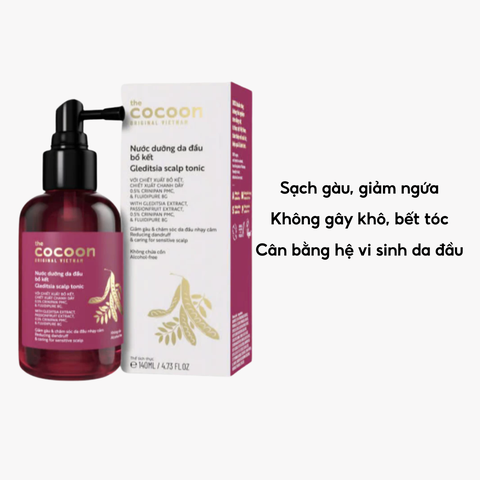 Nước Dưỡng Tóc Bồ Kết Thuần Chay Cocoon Giảm Gàu Cho Da Đầu Nhạy Cảm Gleditsia Scalp Tonic 140ml