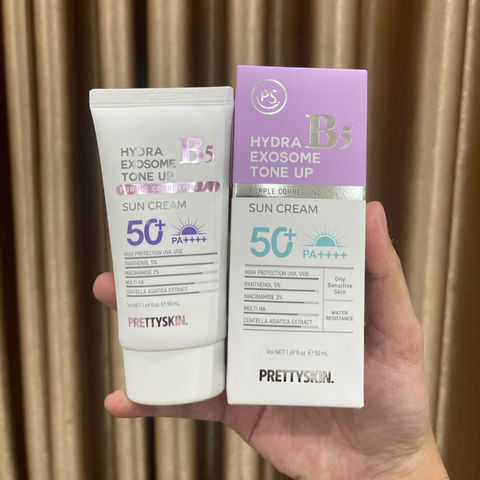 d979 - (Mẫu mới) Kem chống nắng phổ rộng phục hồi Prettyskin Hydra B5 Exosome Treatment / Oil Control Sun Cream SPF 50+ PA ++++ 50ml