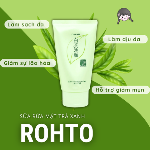 c773 - Sữa Rửa Mặt Trà xanh Rohto Shirochasou nội địa Nhật 120g
