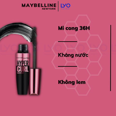 Mascara Maybelline New York Hyper Curl Very Black (màu hồng) 9.2ml