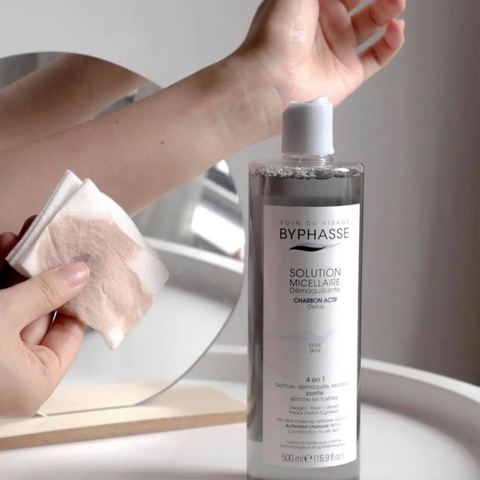 d99 - Nước Tẩy Trang Byphasse Solution Micellaire 500ml Màu Hồng và Xám Than