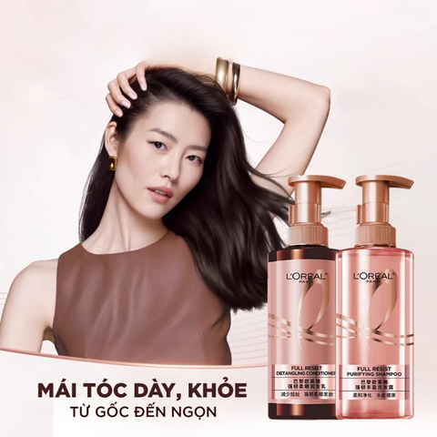 Bộ Đôi Dầu Gội - Xả Giảm Gãy Rụng Tóc, Giúp Tóc Chắc Khoẻ L'Oréal Paris Full Resist Pháp 440ml