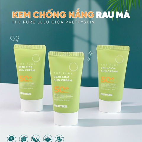 Kem chống nắng Rau Má Prettyskin The pure jeju cica Sun Cream 50ml
