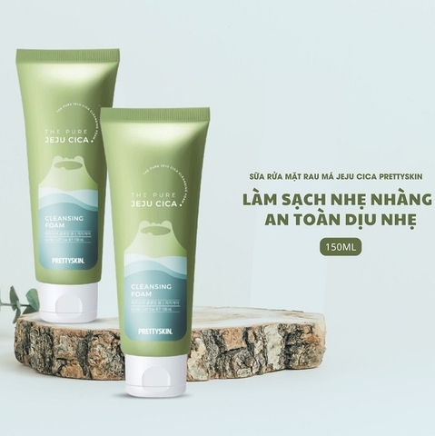 c976 - Sữa Rửa Mặt Chiết Xuất Rau Má Prettyskin The Pure Jeju Cica Cleansing Foam 150ml