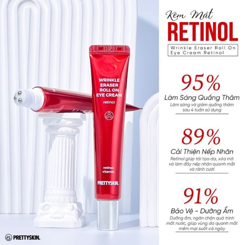 Kem dưỡng mắt Retinol Pretty Skin, Kem mắt Retinol Vitamin Eye Cream Prettyskin 30ml