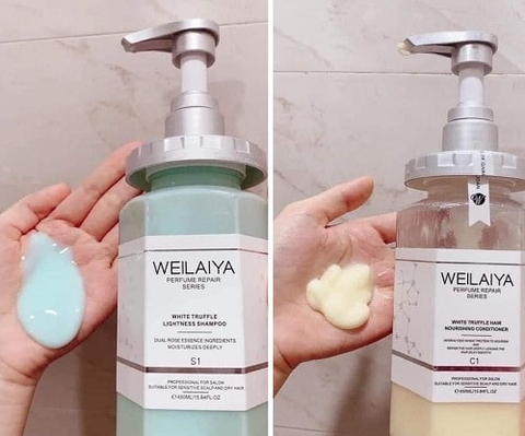 d464 - Bộ Dầu Gội Xả Giúp Phục Hồi Đa Tầng Nấm Truffle Weilaiya  450ml