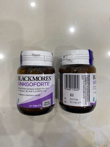 Viên Uống Hỗ Trợ Tuần Hoàn Máu Não Blackmores Ginkgoforte Lọ 40 Viên