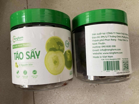 TÁO XANH SẤY DẺO RANGFARM - HỘP 220 GRAM - VỊ NGUYÊN BẢN - 100% Từ Táo Xanh Tươi Phan Rang