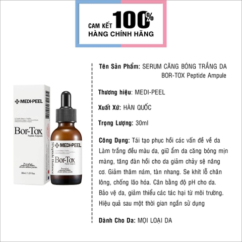 Tinh Chất Chống Nhăn, Căng Bóng Da MEDI-PEEL Bor -Tox Peptide Ampoule 30ml