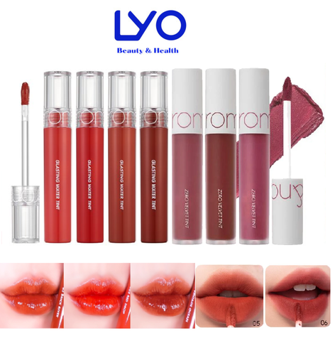 Son Romand (Son Kem Lì Zero Velvet, Son Bóng Juicy Lasting và Glasting Water Tint)