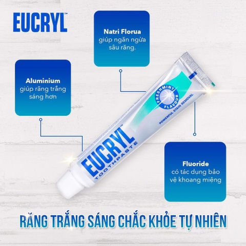 Kem Đánh Răng Tẩy Trắng Răng Eucryl Toothpaste 50ml (62g)