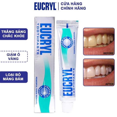 Kem Đánh Răng Tẩy Trắng Răng Eucryl Toothpaste 50ml (62g)