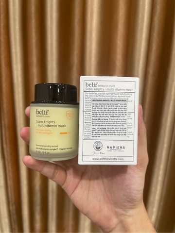 Mặt Nạ Ngủ Dưỡng Sáng, Cấp Ẩm & Phục Hồi Da Chuyên Sâu Belif Super Knight Multi Vitamin Mask Anh Quốc 75ml