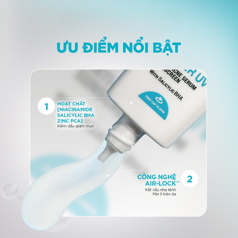 Kem Chống Nắng Phổ Rộng Kiềm Dầu & Giảm Mụn Garnier Super UV Anti - Acne / Invisible Serum Sunscreen SPF 50+PA++++ 30ml