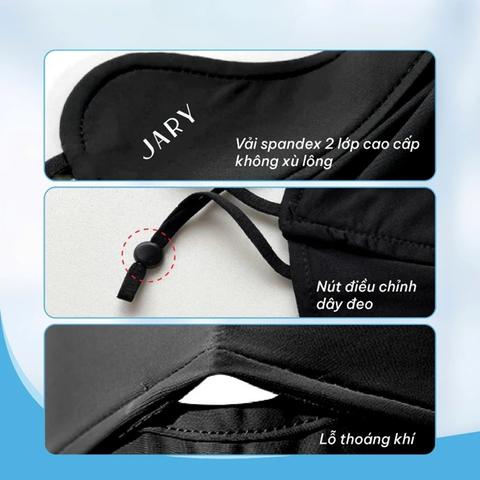 Khẩu Trang Vải, Logo Đổi Màu Chống Tia UV Jary Sun Protection Mask UPF50+
