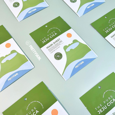 Hộp 10 miếng mặt nạ rau má PrettySkin The Pure Jeju Cica Mask Sheet 25ml x 10