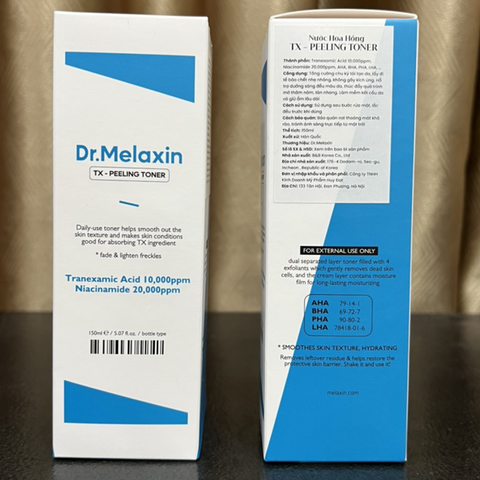 Nước Hoa Hồng Toner Nám Sáng Da Dr.Melaxin TX Peeling Toner Cải Thiện Sắc Tố, Trắng Da, Đều Màu, Hàn Quốc 150ml