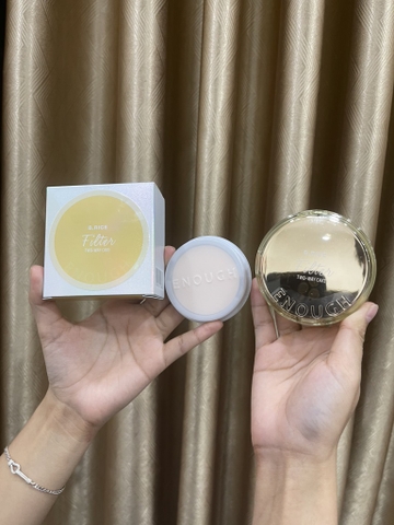 Phấn Phủ 2 Lõi Enough B.Rice Pure Filter Twoway Cake Tạo Lớp Nền Mỏng Nhẹ & Tự Nhiên Hàn Quốc 12g+12g