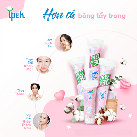 Bông tẩy trang ipek 150 miếng