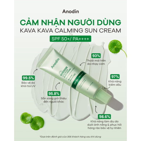 Kem Chống Nắng Nâng Tone Cho Da Dầu, Nhạy Cảm Anodin Kava Kava Calming Sun Cream Hàn Quốc 50ml