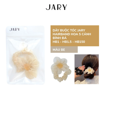 b118 - Jary - Dây Buộc Tóc, Hair Band - HB1- HB1.5 - Hoa 5 Cánh Đính Đá