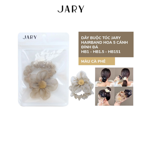 b118 - Jary - Dây Buộc Tóc, Hair Band - HB1- HB1.5 - Hoa 5 Cánh Đính Đá