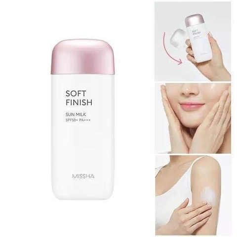 Kem Chống Nắng Missha All-around Safe Block Soft Finish Sun Milk SPF50+/Pa+++ 70ml (Màu hồng)