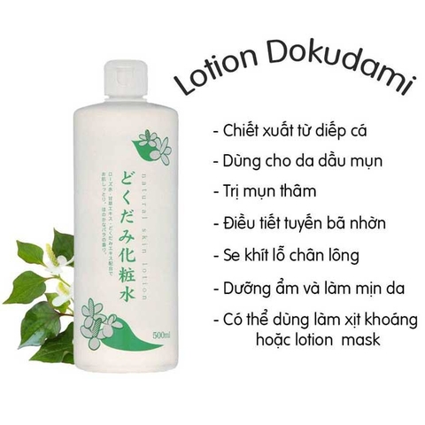 Nước Hoa Hồng Diếp Cá Giảm Mụn Chinoshio Dokudami Natural Skin Lotion 500ml