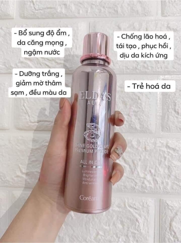 Serum tế bào gốc Eldas Aura Coreana Shine Gold Pearl Premium Peptide 100ml