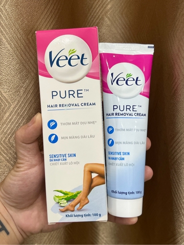 e260 - Kem Tẩy Lông Veet Pure Pháp Dành Cho Mọi Loại Da, Pháp 50g & 100g