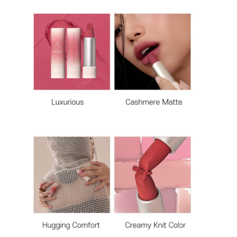Son Len Mịn Môi 3CE Cashmere Hug Lipstick Hàn Quốc 3.5g