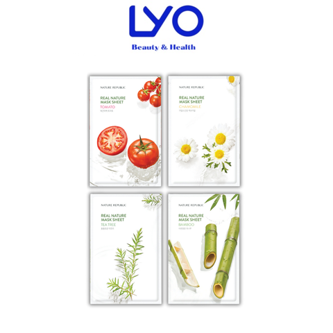 Combo 10 mặt nạ giấy Nature Republic Real Nature Mask Sheet Dưỡng trắng & Giảm mụn 10 x 23ml