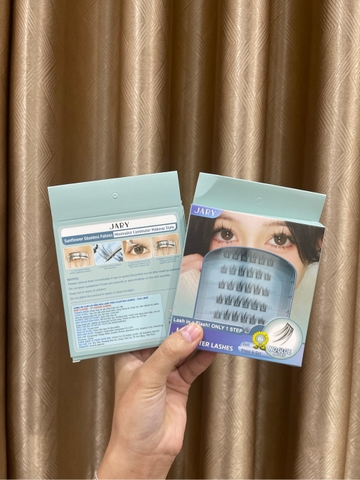 Lông Mi Cụm Cao Cấp Có Sẵn Keo Jary Pro Cluster Lashes Full Box Hộp Nhựa 6 Hàng