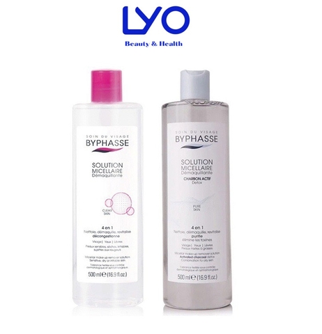 d99 - Nước Tẩy Trang Byphasse Solution Micellaire 500ml Màu Hồng và Xám Than