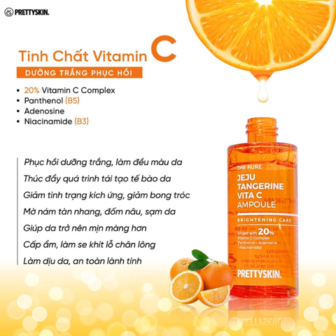 c568 - Nước hoa hồng Prettyskin The Pure Jeju Tangerine Vita C Toner 250ml - Dưỡng trắng, làm sáng da, giảm thâm nám