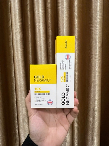 Combo Serum Tinh Chất & Kem Dưỡng Sáng, Mờ Thâm Nám Đa Tầng, Chống Lão Hóa Anodin 10X Goldnexamic Hàn Quốc 30ml Và 35ml